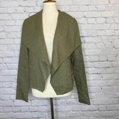 Bagatelle Womens Plus Wide Lapel Drape Front Linen Jacket Blazer