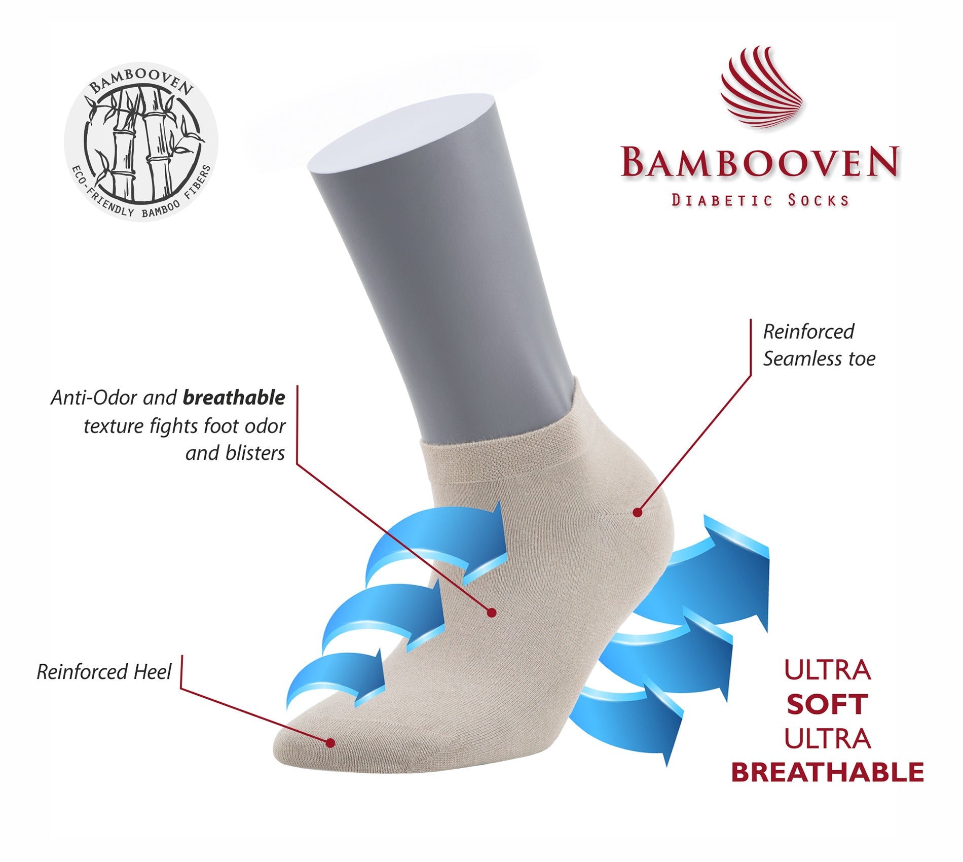 Women’s Bamboo Ankle Socks 3-Pack - 523