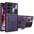 MANDOTOS CCSmall S23 Ultra Armor Case With Rotatable Ring JS Purple For Galaxy S23 Ultra