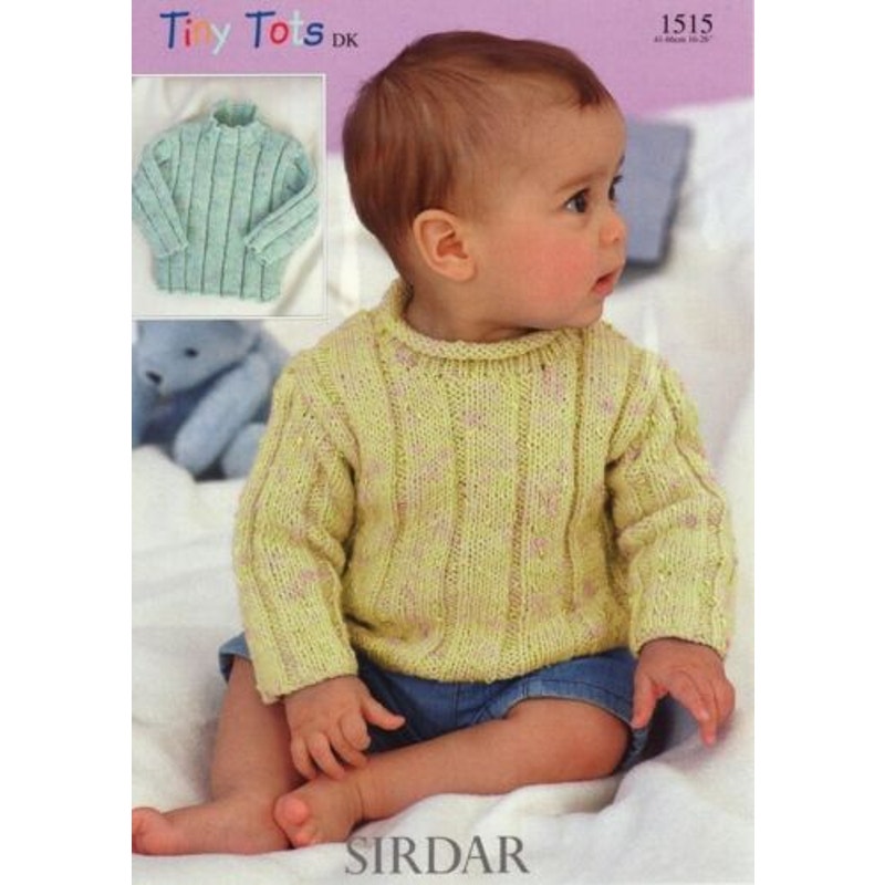 New Sirdar Tiny Tots DK 1515 Baby Child Pullover Sweater Double Knitting Pattern