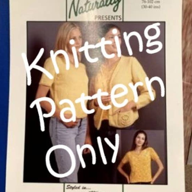New Hand Knit Yarns by Naturally C223 Sweater Cardigan Knitting Pattern