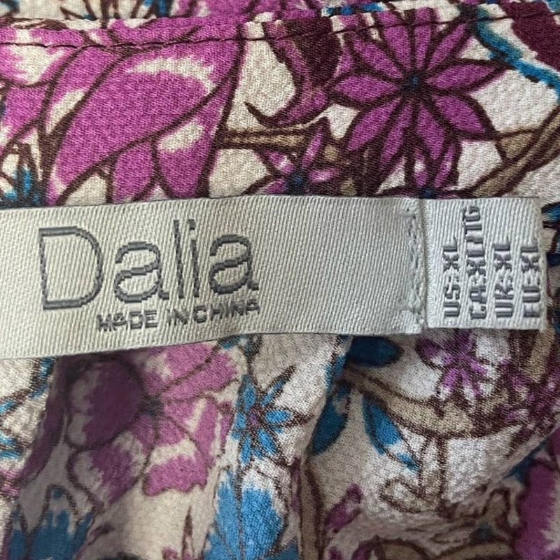 Dalia Womens XL Sleeveless V-Neck Floral Polyester Blend Vines Tank Top Blouse