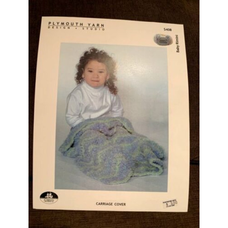 New Plymouth Yarn Design Studio S408 Baby Rimini Carriage Cover Blanket Pattern