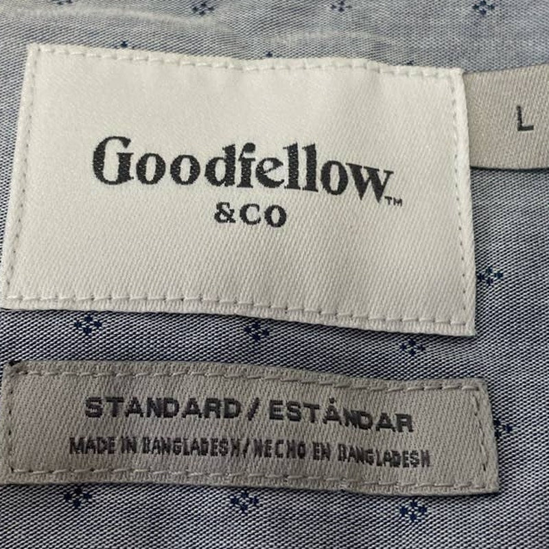 Goodfellow & Co Mens Large 100% Cotton Short Sleeve Button Down Casual Shirt