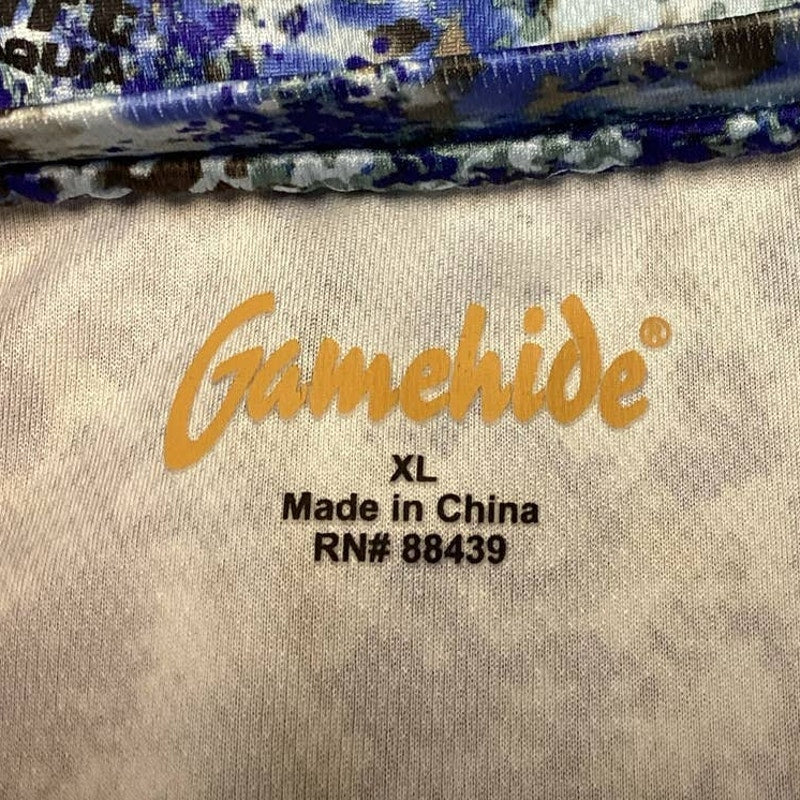Gamehide Womans XL Shape Shift Aqua Polyester Long Sleeve Crew Neck Tee Shirt