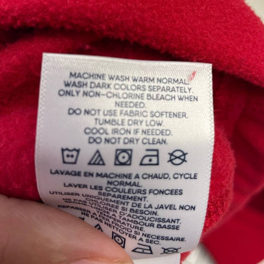 Lands' End Mens XL Red Long Sleeve 1/4 Zip Pullover Polyester Fleece Sweater