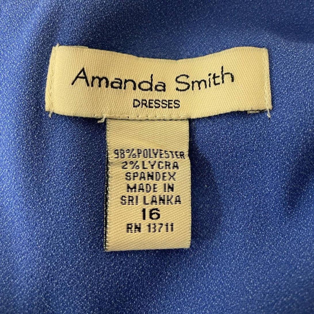 Amanda Smith Plus Size 16 Sleeveless Deep V-Neck Body Con Stretchy Midi Dress