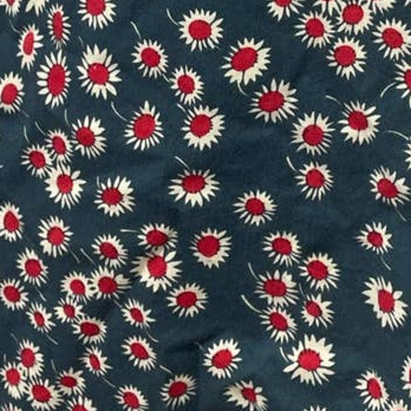 Old Navy Red Center Daisy Flower Double Handle 100% Cotton Lined Tote Bag