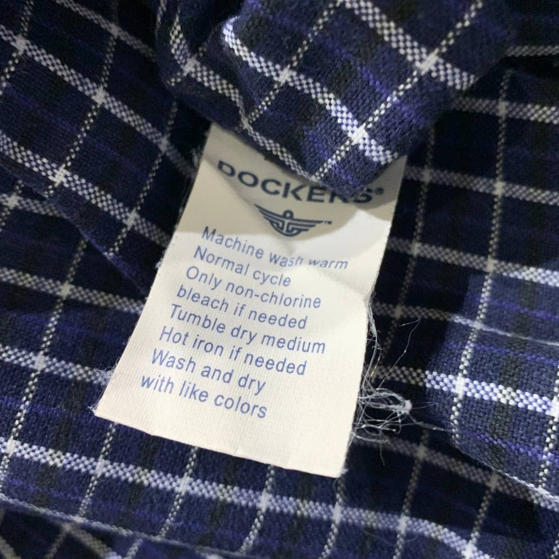 Dockers Mens XXL Plaid Grid 100% Cotton Long Sleeve Button Down Casual Shirt