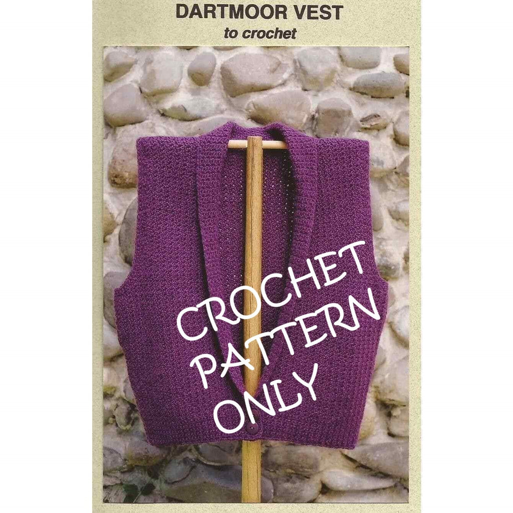 NWT Oat Couture PH606 Dartmoor Botton Down Vest 6 sizes Crochet Pattern