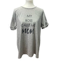 AVON Womens Size 1X My Boss Calls Me Mom Short Rolled Sleeve Crew Neck Tee