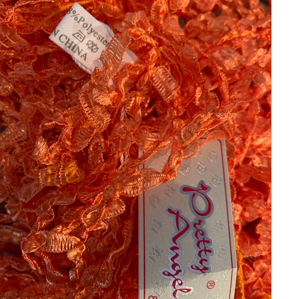 New Pretty Angel Silky Lacy Orange Fishnet Webbed Polyester Blend Infinity Scarf