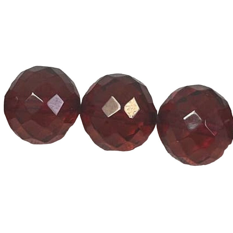 Strand of 24 Vintage Ruby Red Shiny Round Beads Beaded Jewelry Craft Supply