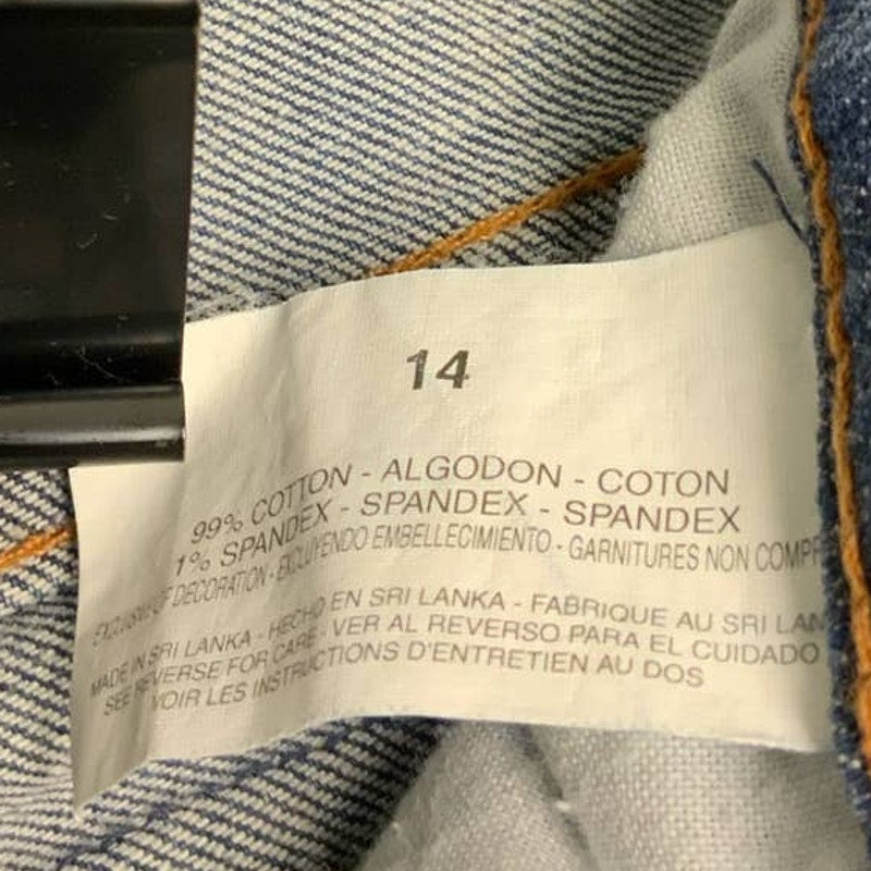 Gloria Vanderbilt Womens Size 14 Stretch Cotton Denim Blue Jean Capris w Flowers