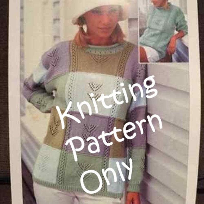 New Sirdar 5699 Tropicana Double Knitting Patchwork Pullover Sweater Pattern