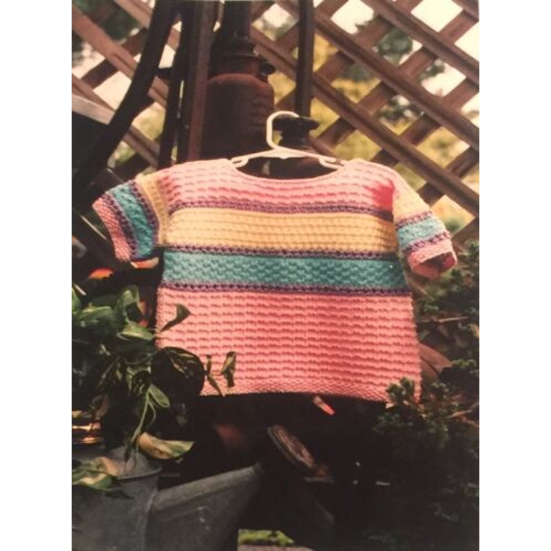 New Sarah James CH-514 Summer Sampler Pullover Sweater Child Knitting Pattern