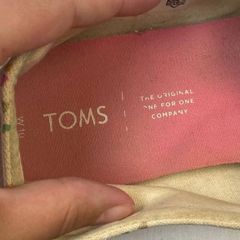 Toms Womens US Size 10 Triangle Confetti Slip On Canvas Casual Loafers Shoes
