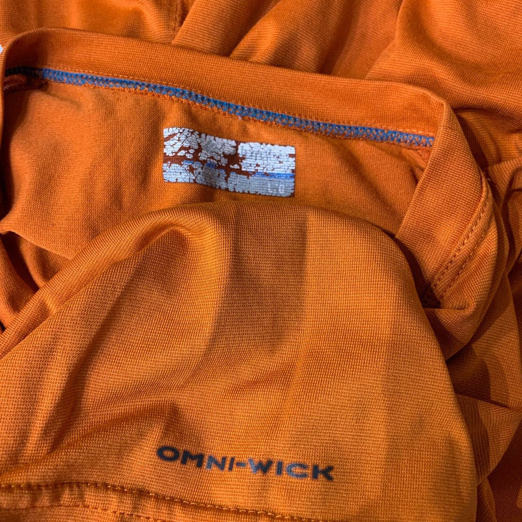 Columbia Mens Large Short Sleeve Omni-Wick Polyester Athletic Pumpkin OrangeTee