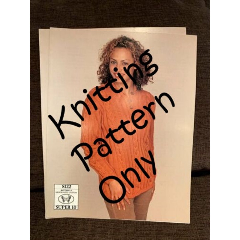 New Kertzer Limited S122 Unisex Cable and Rib Pullover Sweater Knitting Pattern
