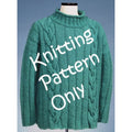 New Sue McCain Vermont Fiber Design 121 Cable Wide Rib Rollneck Pullover Pattern