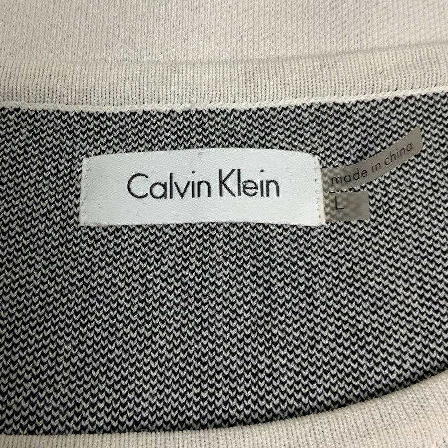 Calvin Klein Large Black Floral Graphic Rayon Blend Sleeveless Sweater Dress