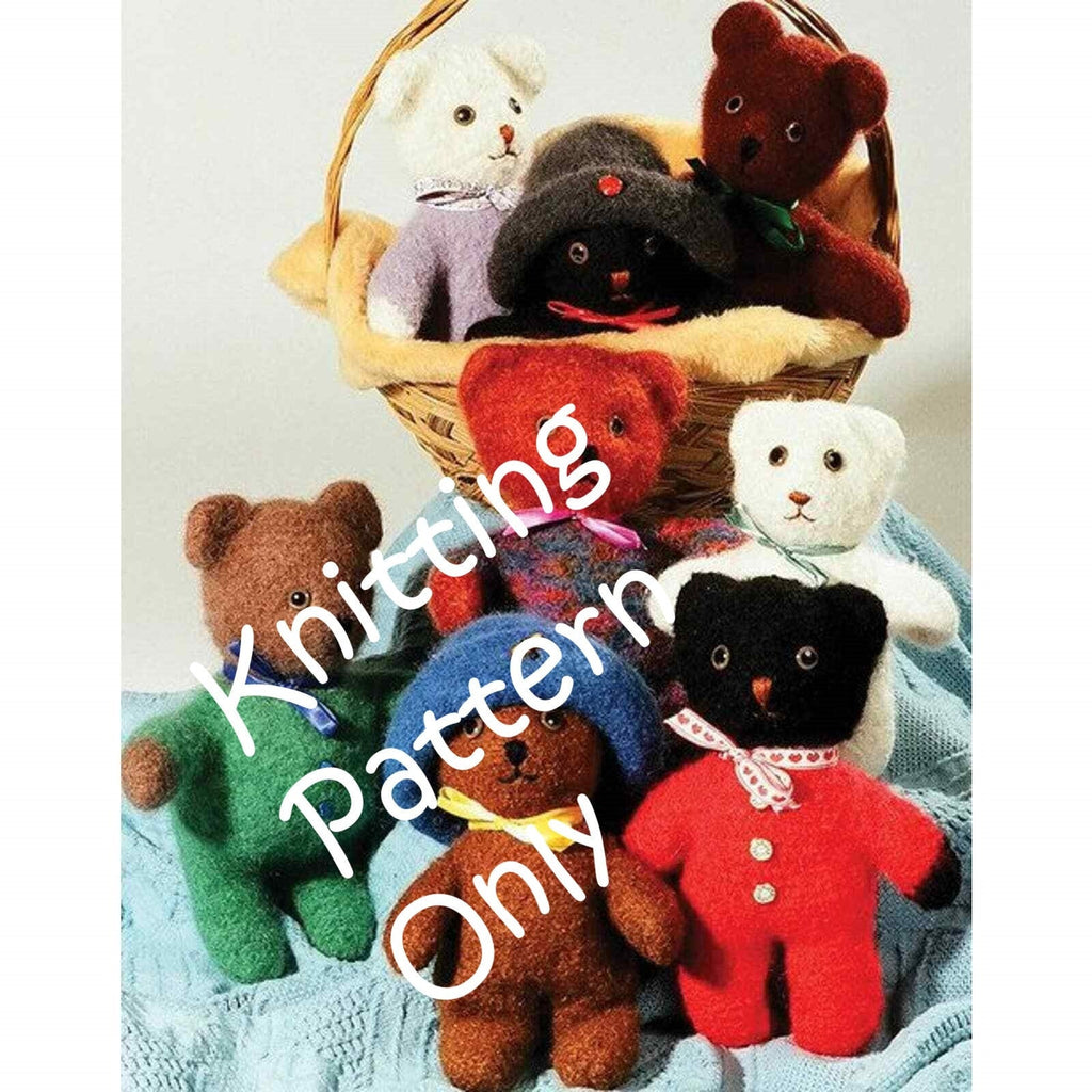 New Fiber Trends FT201E Bev Galeskas Felted Baby Bears Knitting Pattern