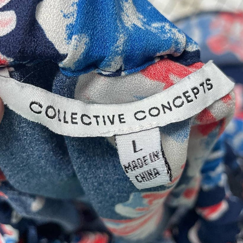 Collective Concepts Womens Large Off Shoulder Floral Polyester Flowy Blouse Top