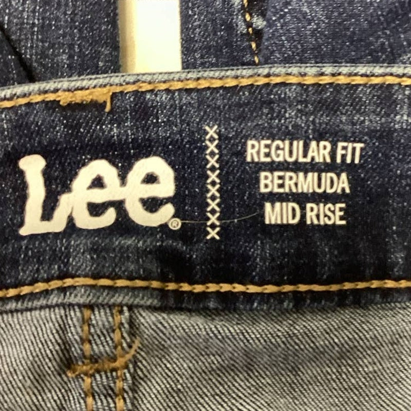 Lee 20W Regular Fit Bermuda Mid Rise Denim Blue Jean Stretch Cotton Blend Shorts