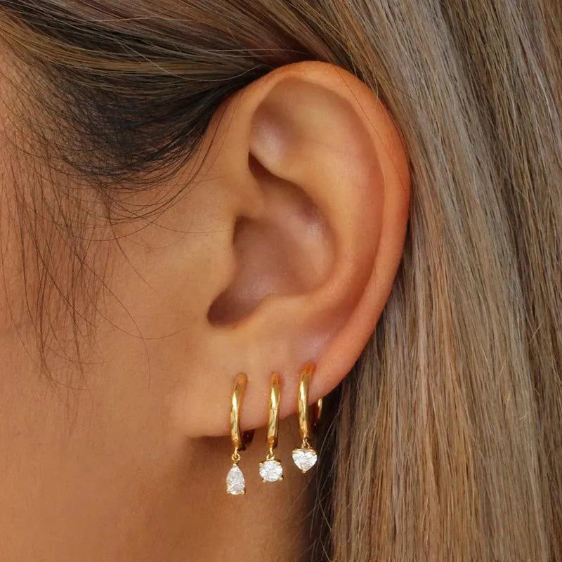 Diamond Heart Shaped Earrings