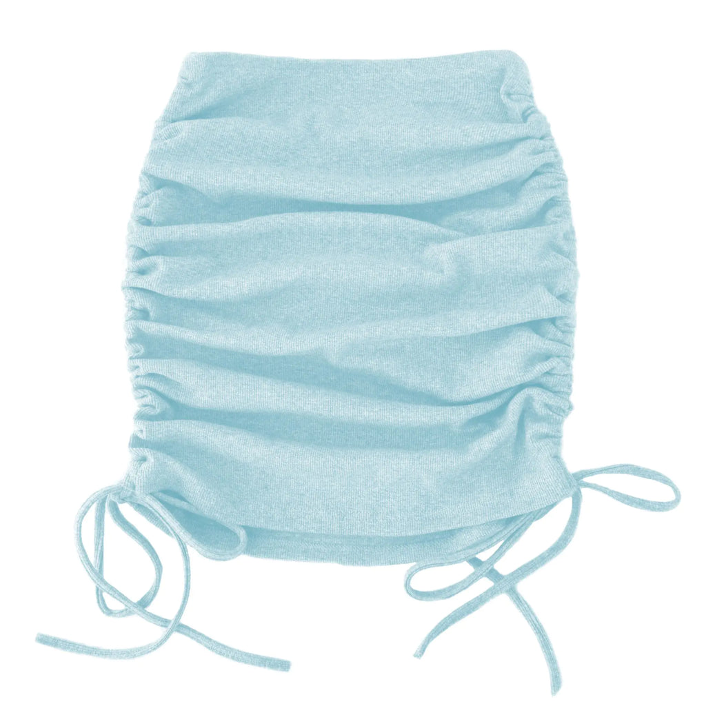 Women's Stretch Pleated Skirt with Drawstring Design