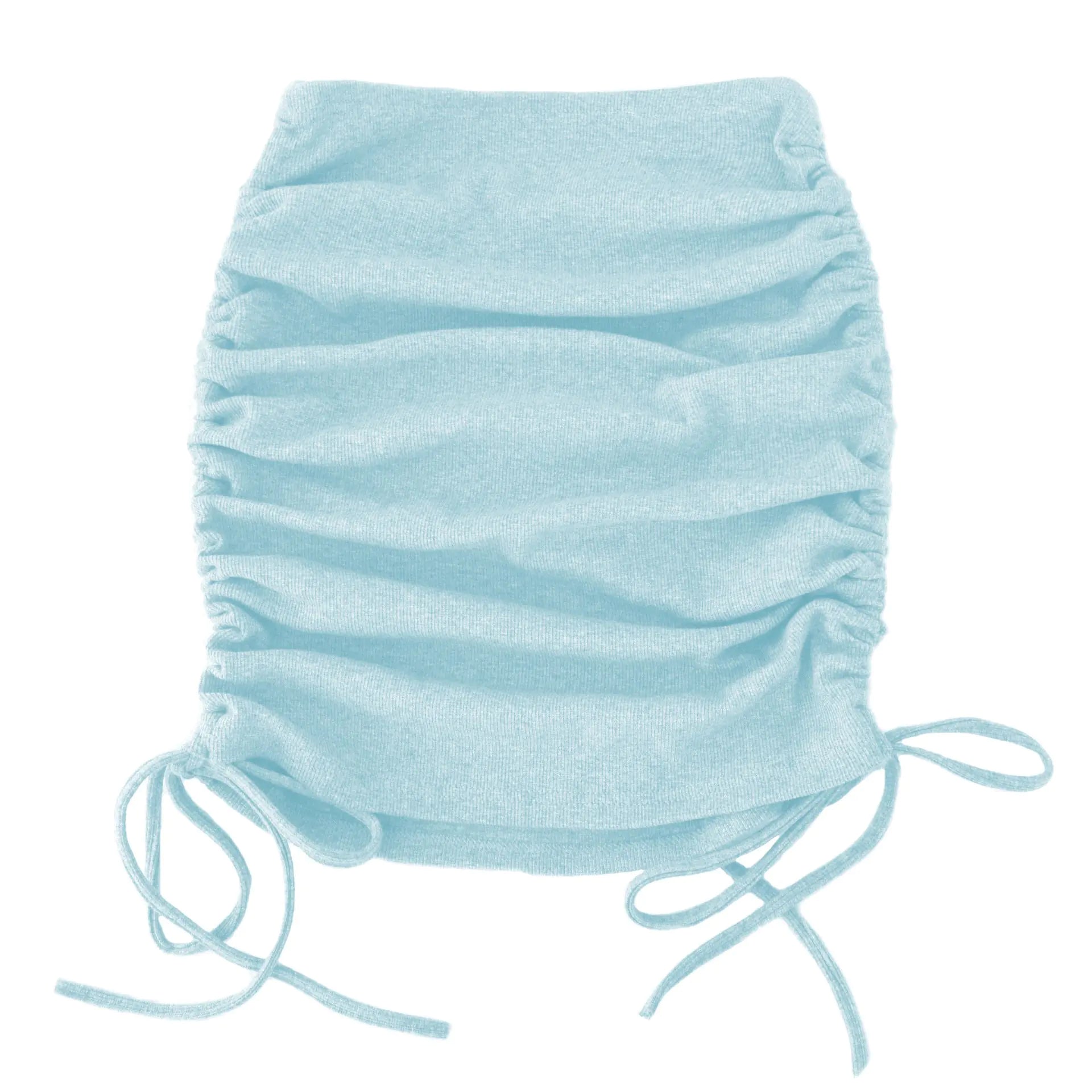 Women's Stretch Pleated Skirt with Drawstring Design