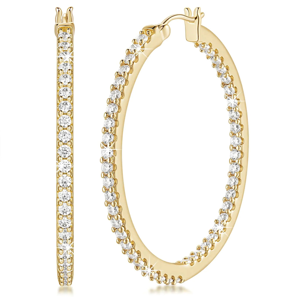NICRET Hoops 14K Gold Hoop Earrings